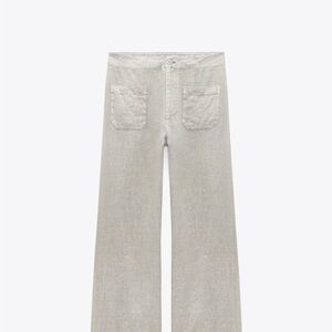 Zara Wide Leg Pants in Light Gray
